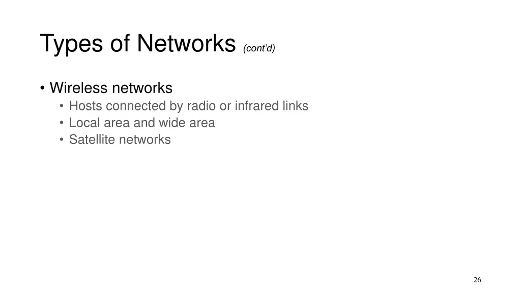 types of networks cont d