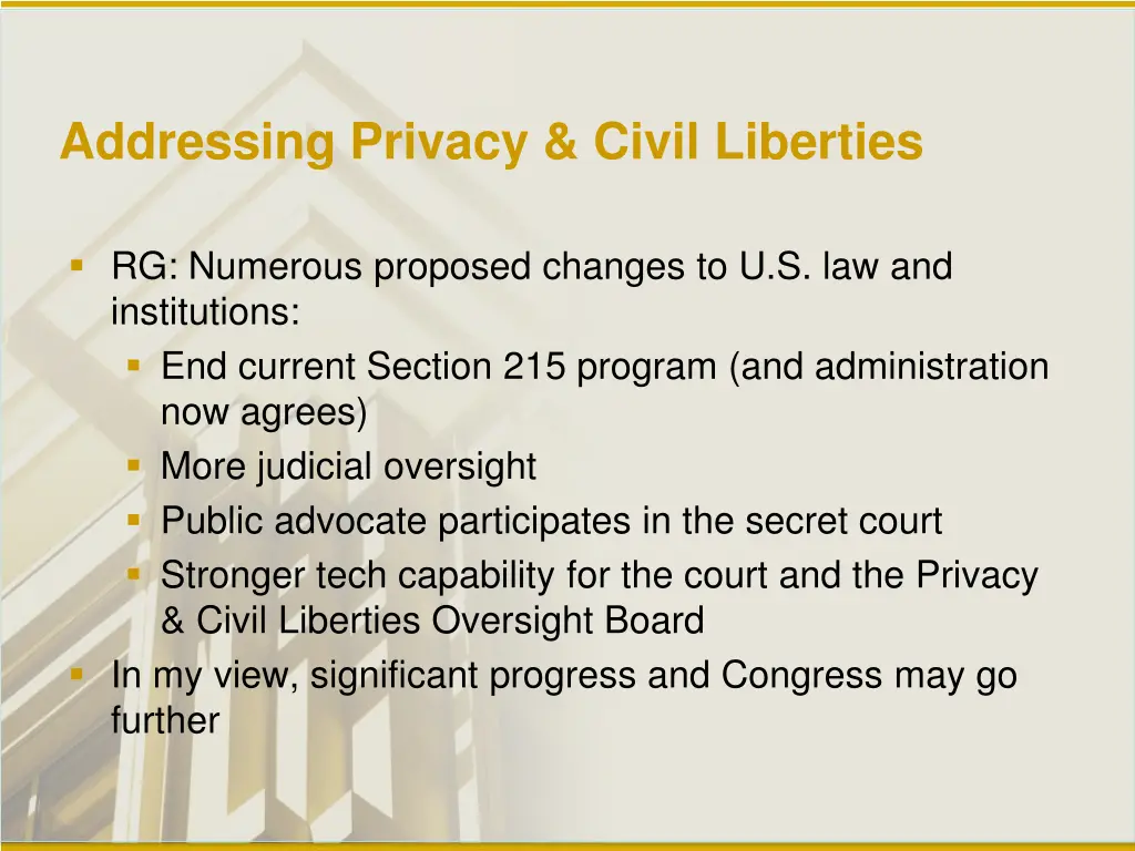 addressing privacy civil liberties
