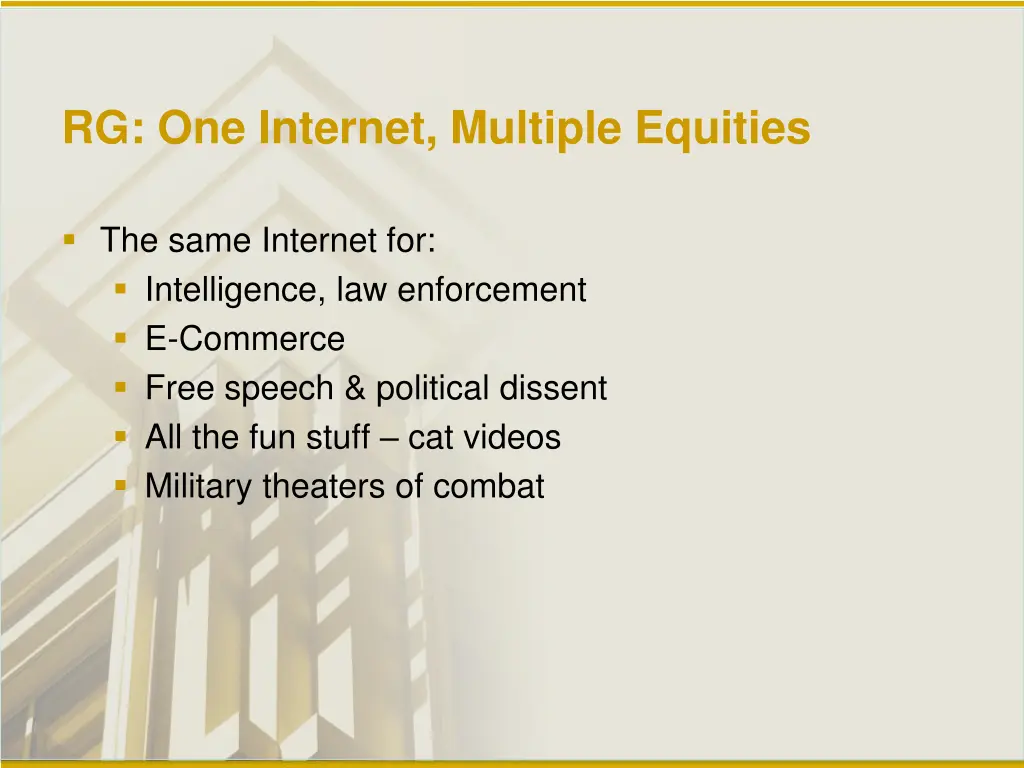 rg one internet multiple equities