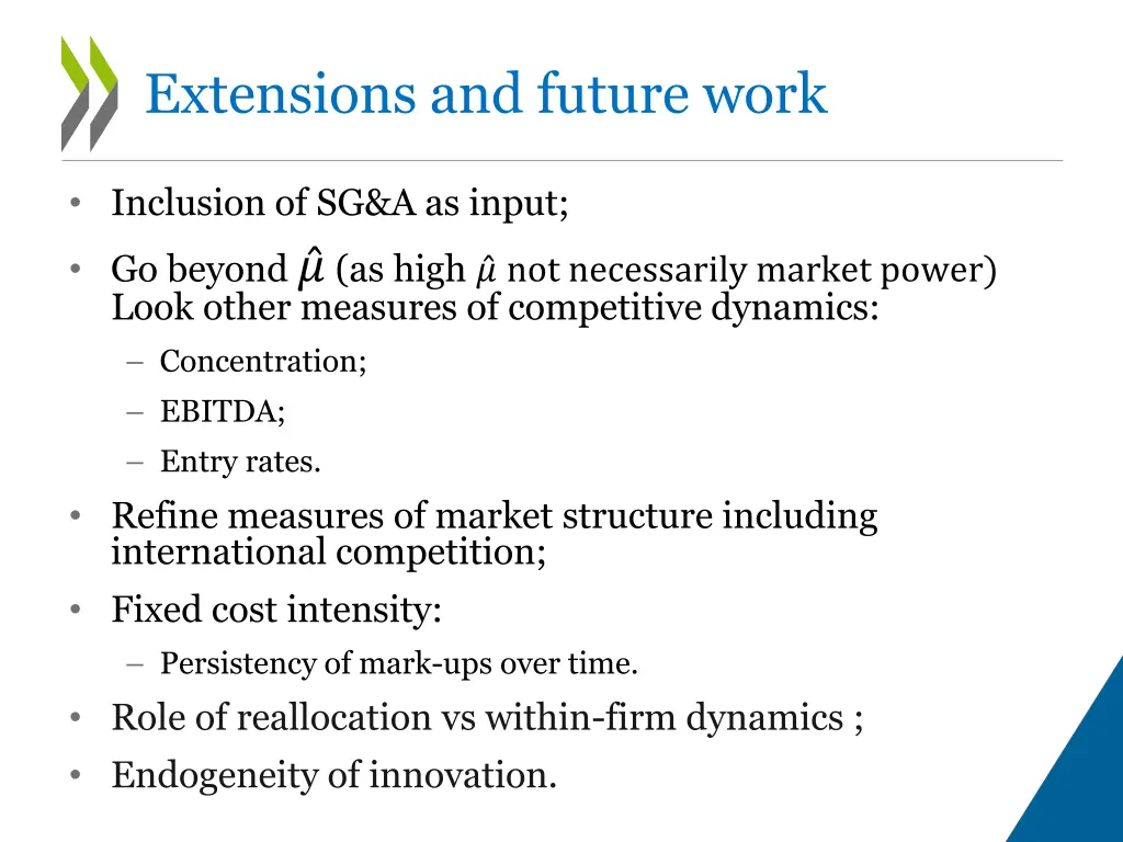 extensions and future work