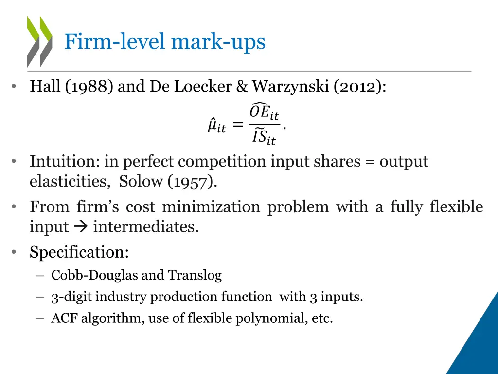 firm level mark ups