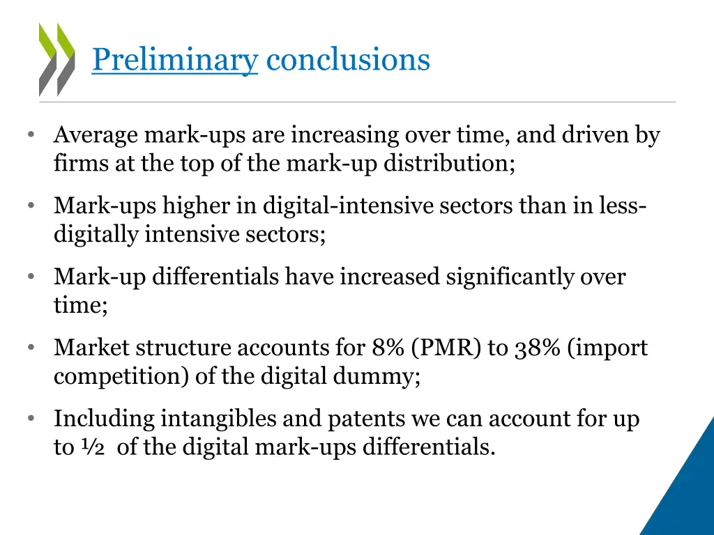 preliminary conclusions