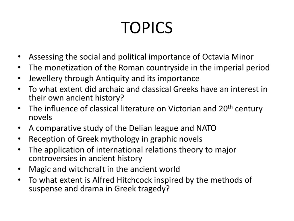 topics
