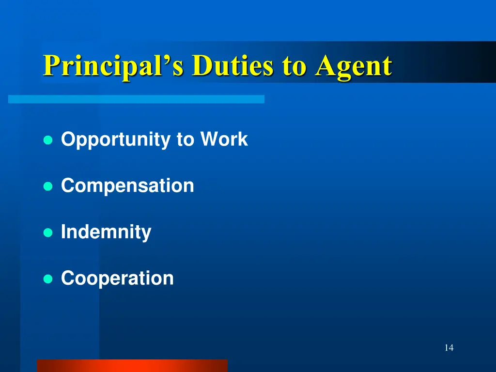 principal s duties to agent