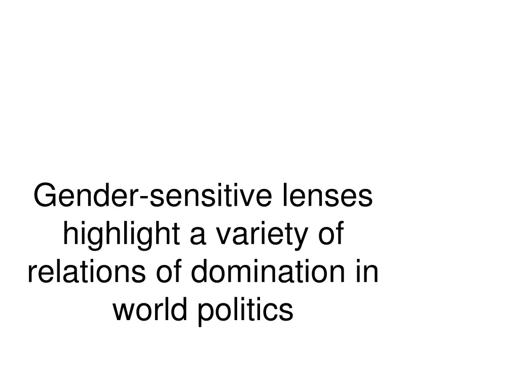 gender sensitive lenses highlight a variety