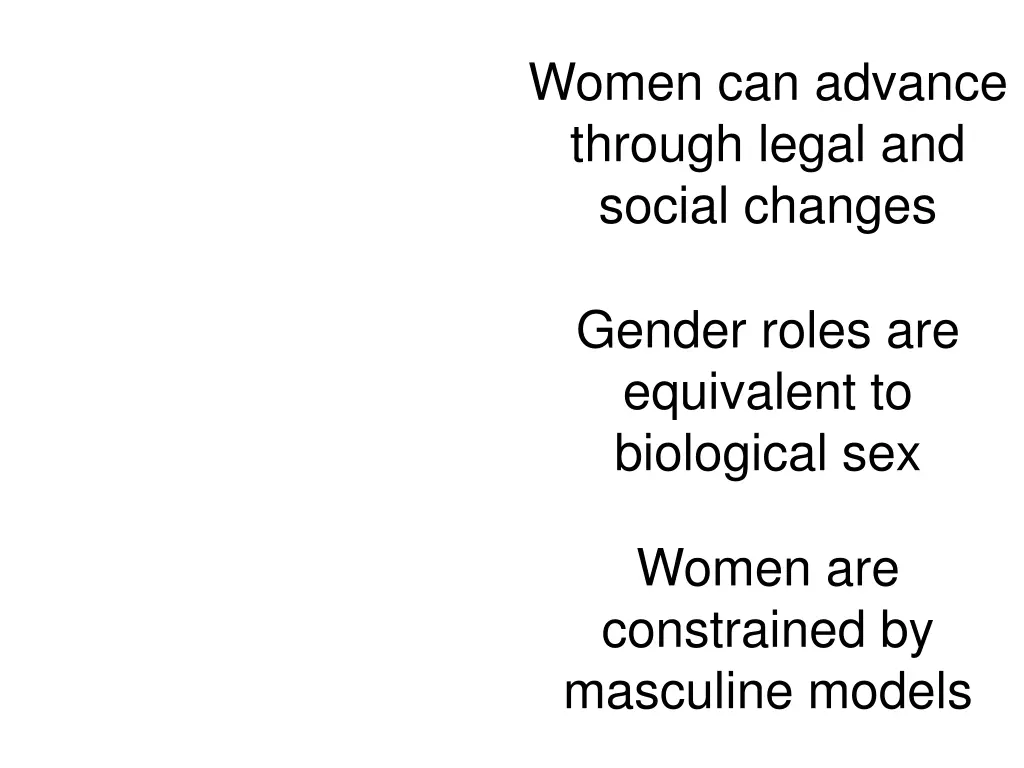 women can advance through legal and social changes