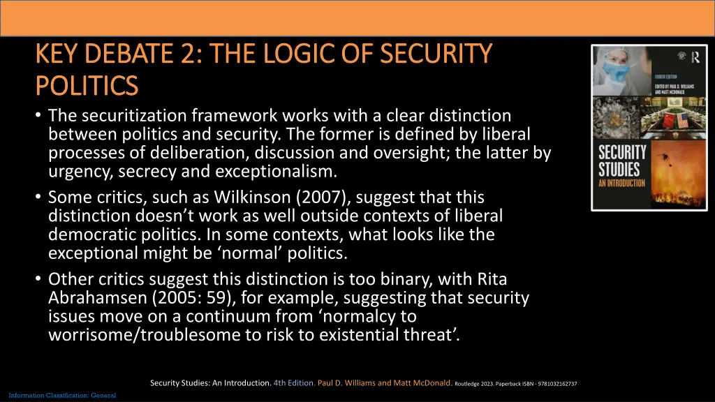 key debate 2 the logic of security key debate