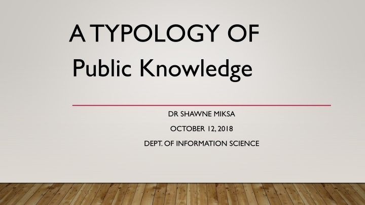 a typology of public knowledge