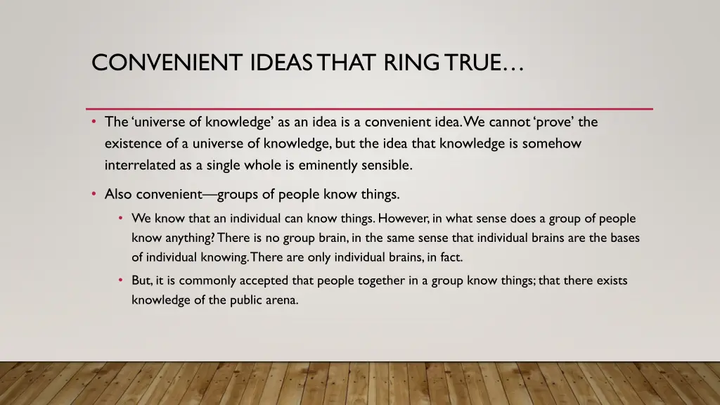 convenient ideas that ring true