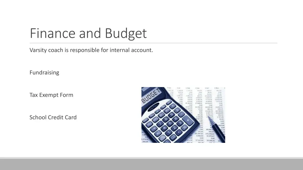 finance and budget