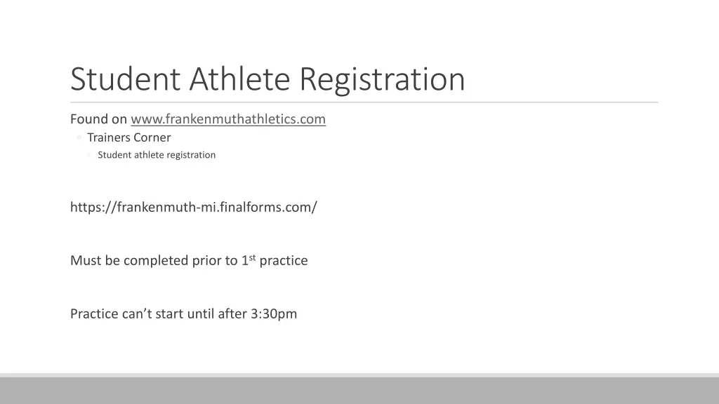 student athlete registration