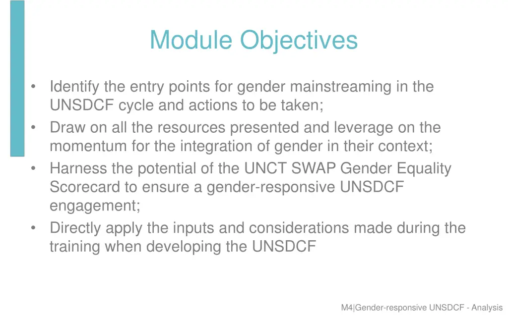 module objectives
