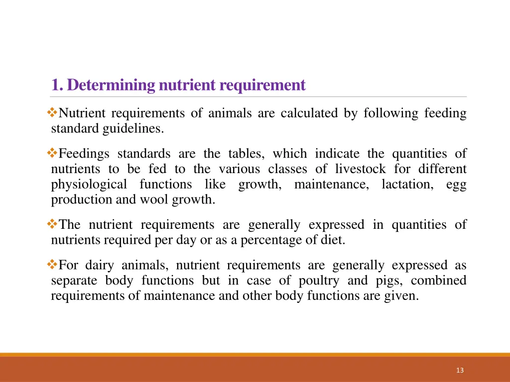 1 determining nutrient requirement