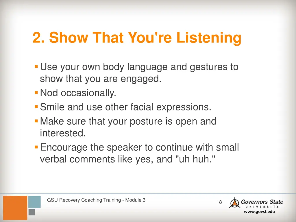 2 show that you re listening