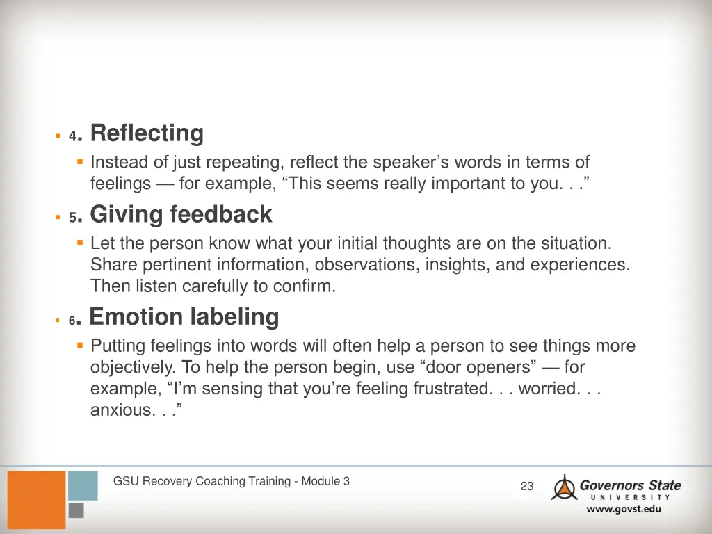 4 reflecting instead of just repeating reflect
