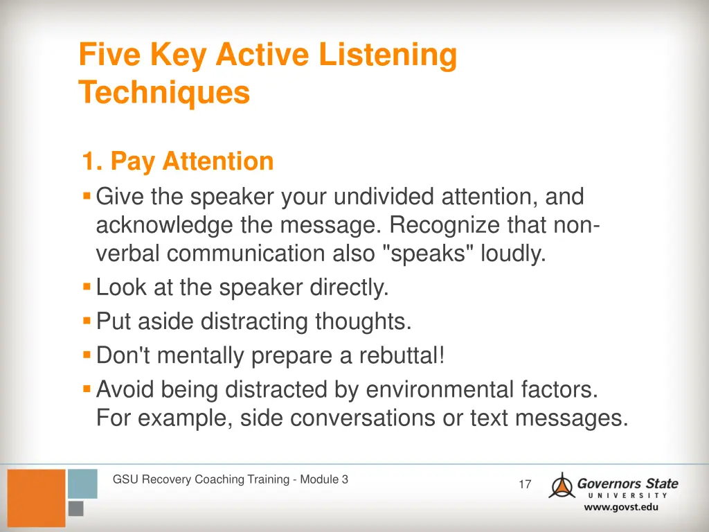 five key active listening techniques