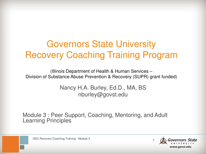 governors state university recovery coaching