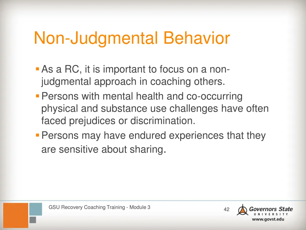 non judgmental behavior