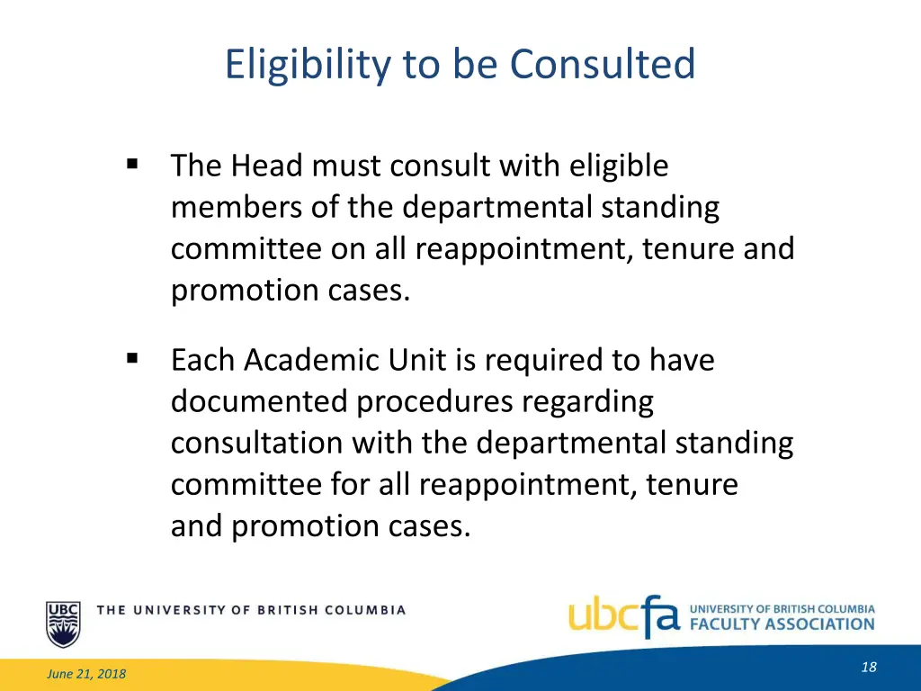 eligibility to be consulted