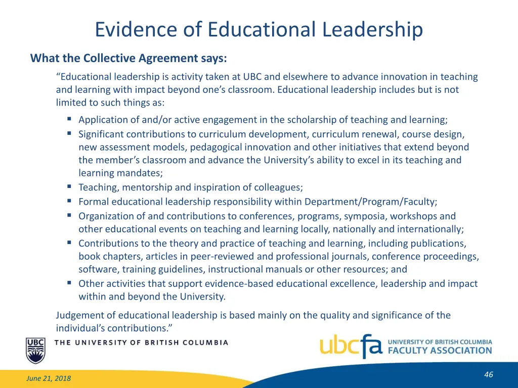 evidence of educational leadership