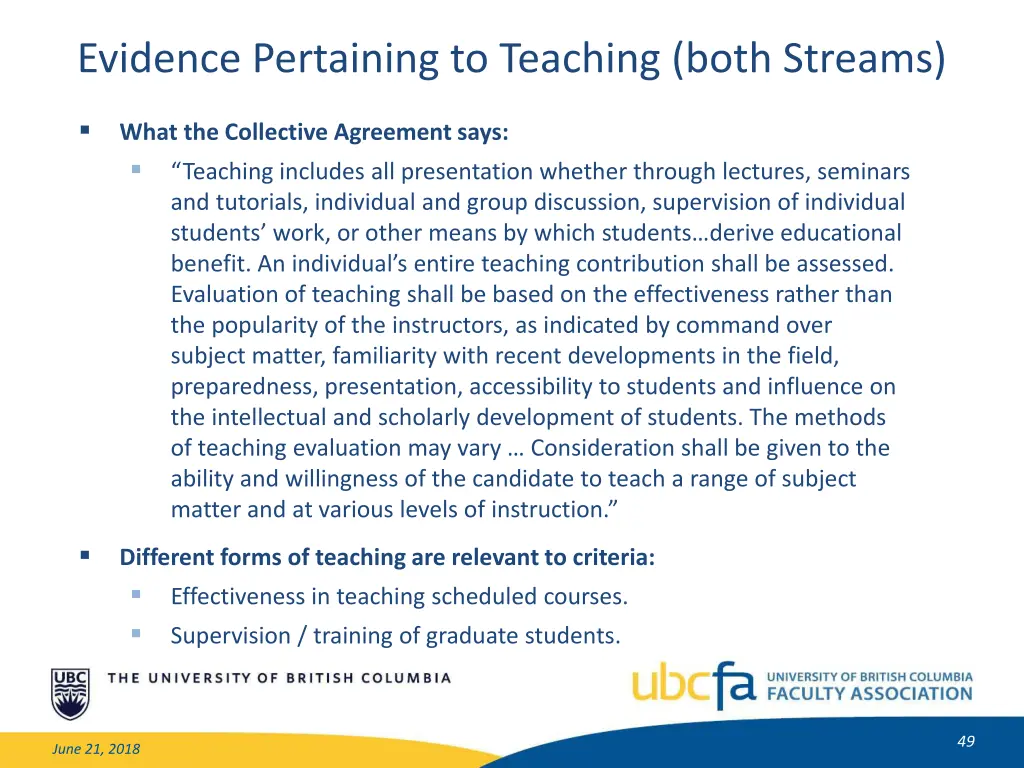 evidence pertaining to teaching both streams