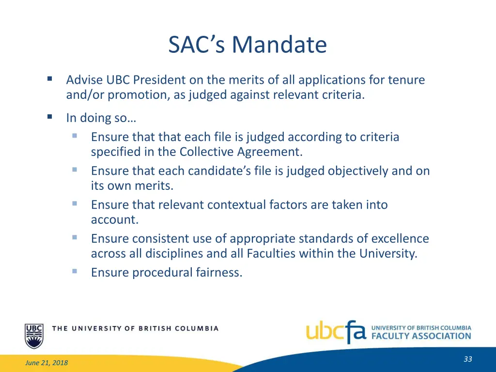 sac s mandate