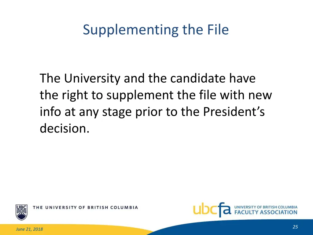 supplementing the file