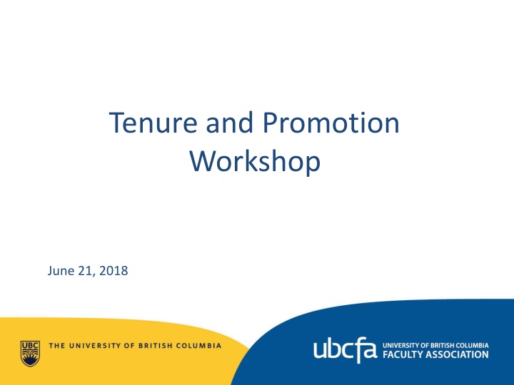 tenure and promotion workshop