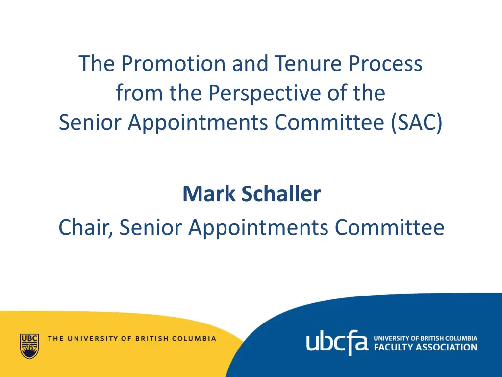 the promotion and tenure process from