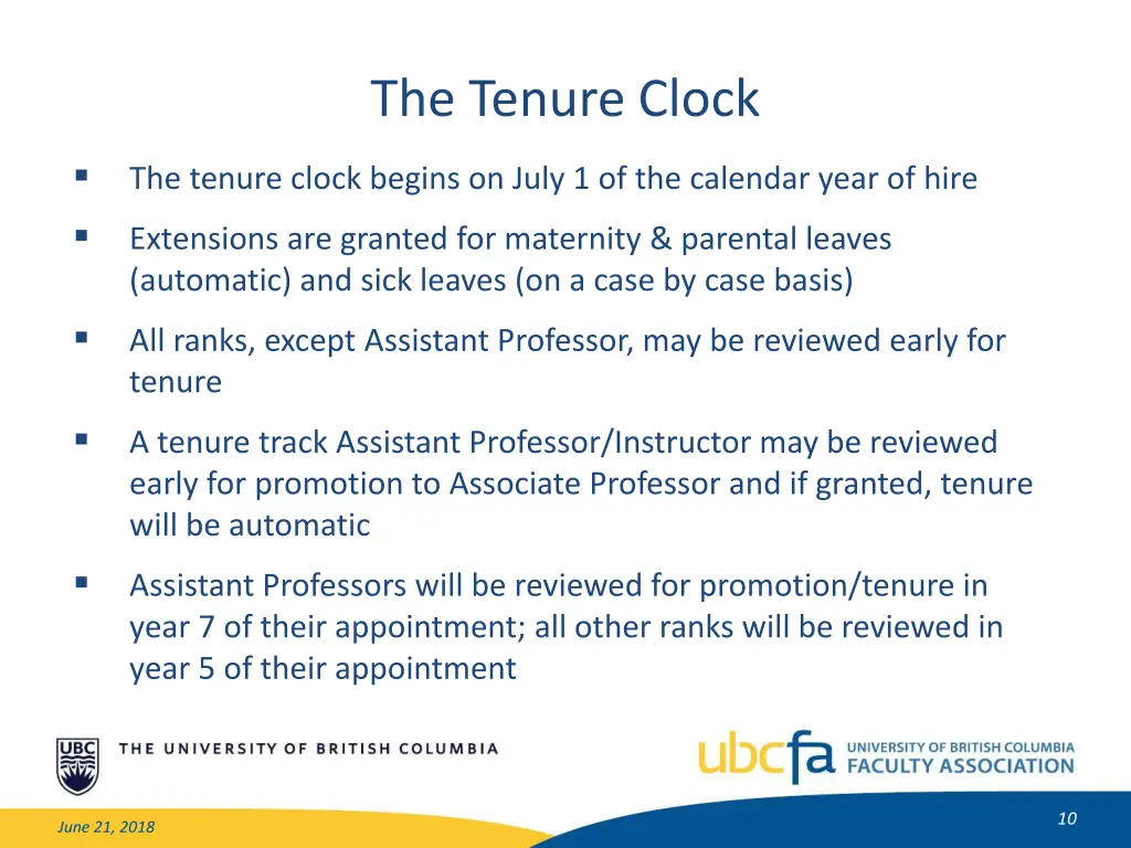 the tenure clock