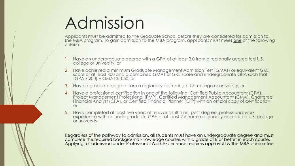 admission applicants must be admitted