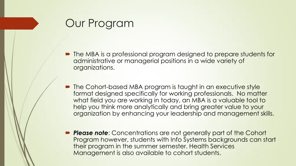 our program
