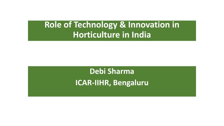 role of technology innovation in horticulture