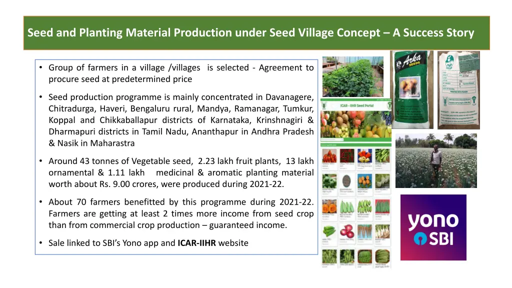 seed and planting material production under seed