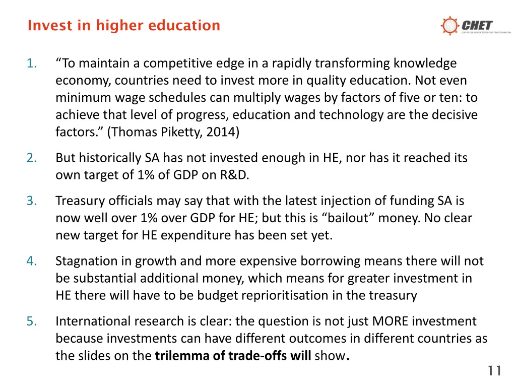 invest in higher education