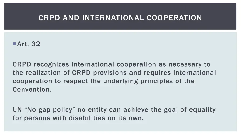 crpd and international cooperation