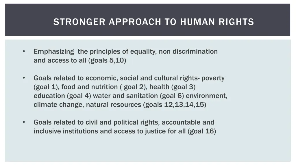 stronger approach to human rights