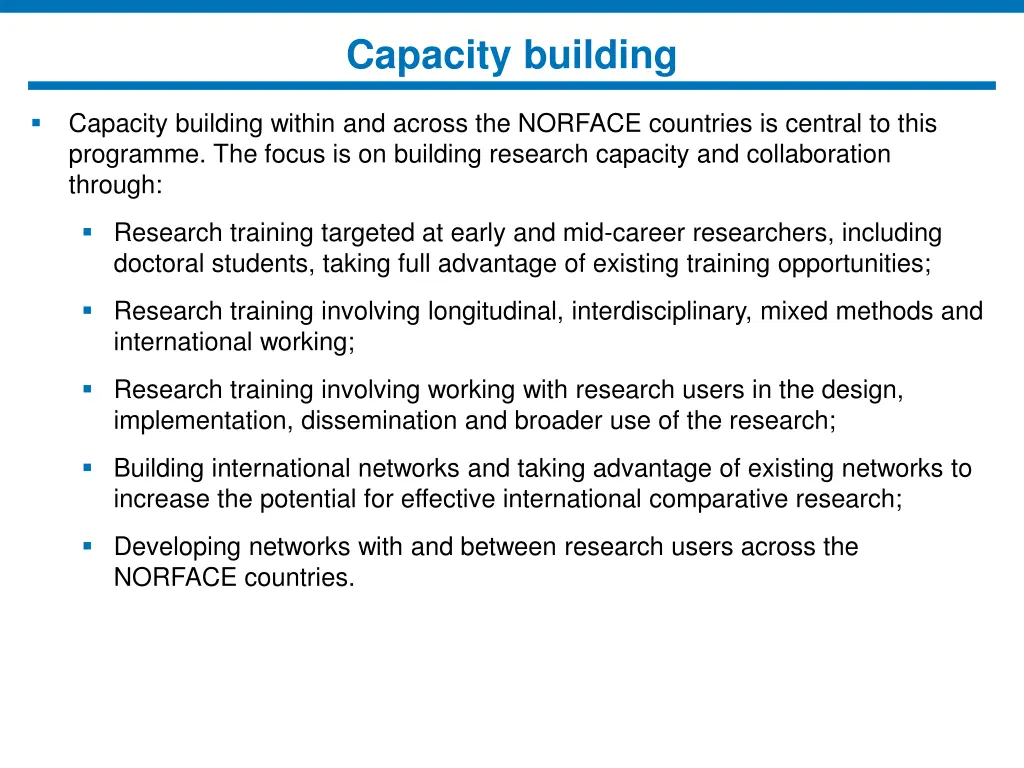 capacity building