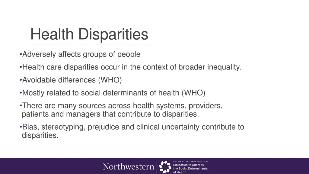health disparities