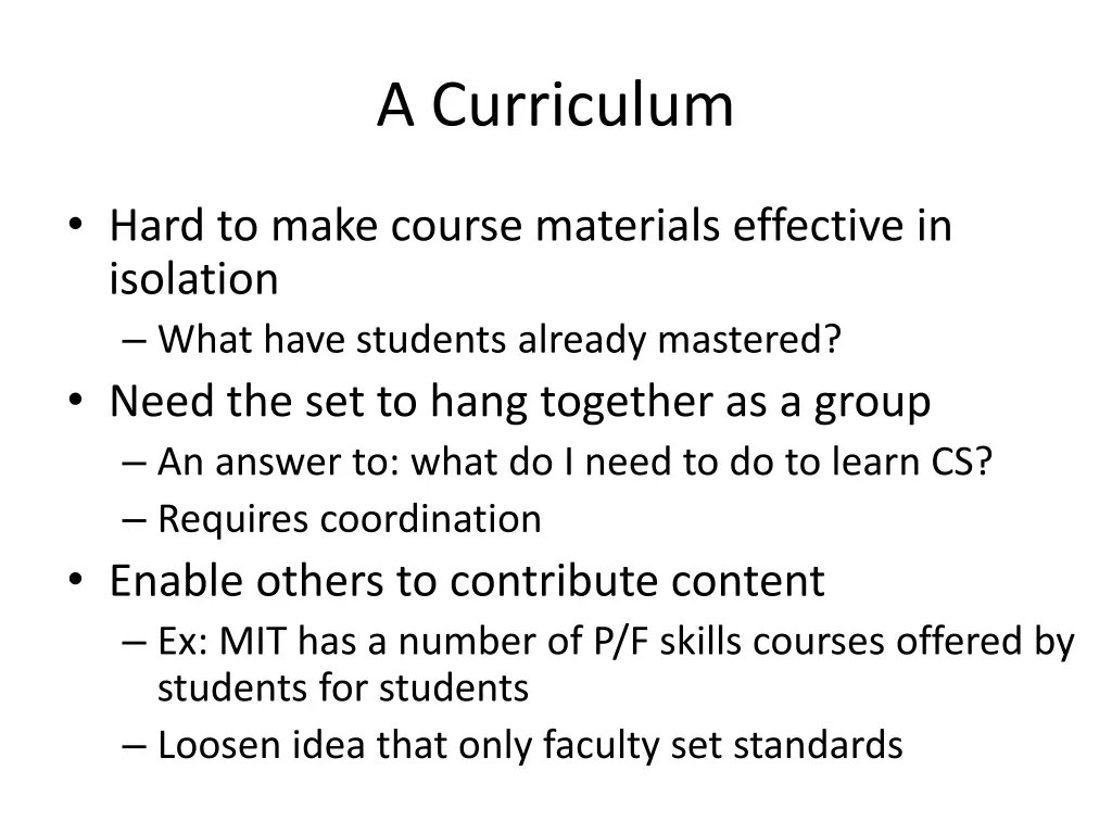 a curriculum