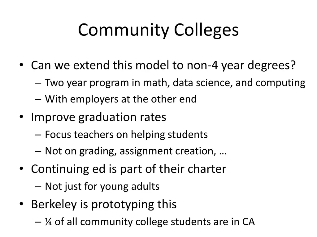community colleges