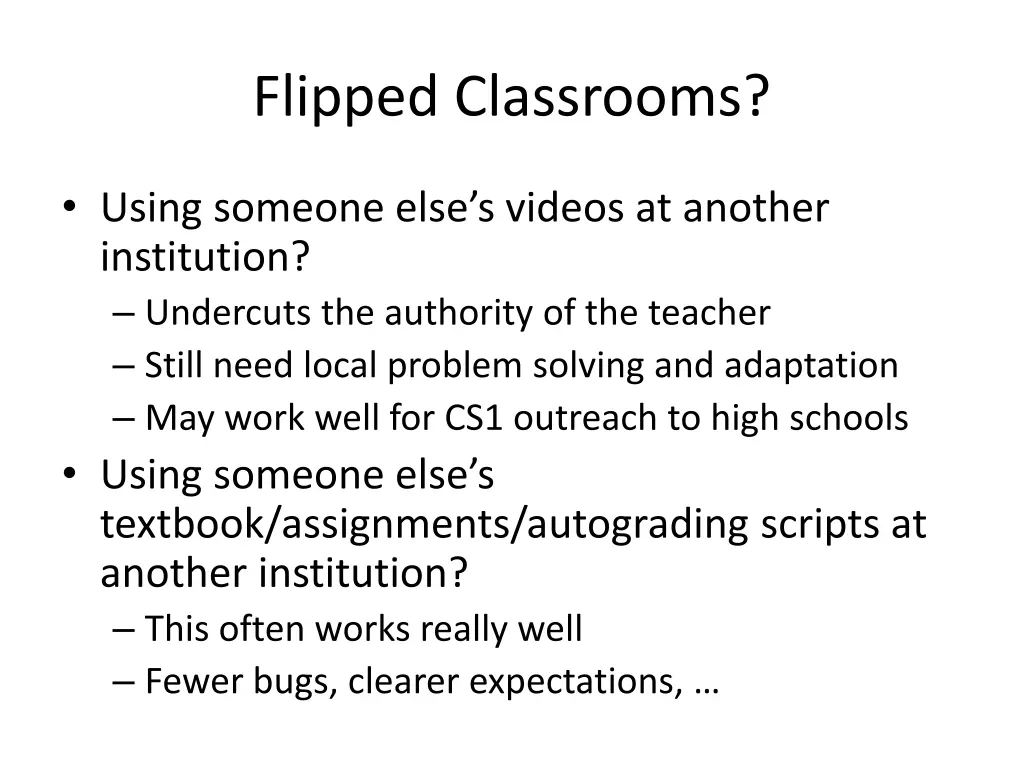 flipped classrooms