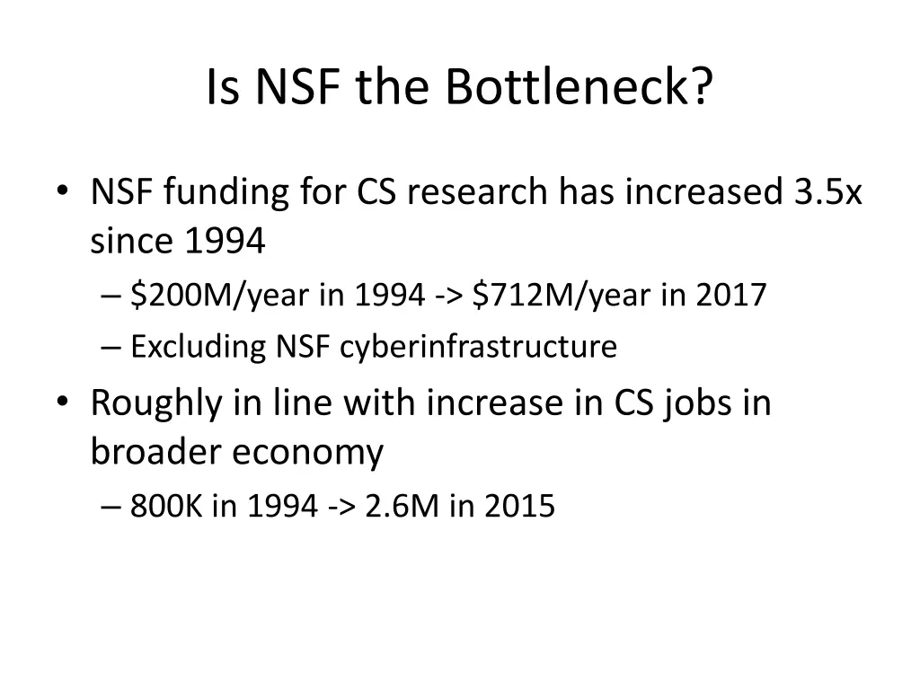 is nsf the bottleneck