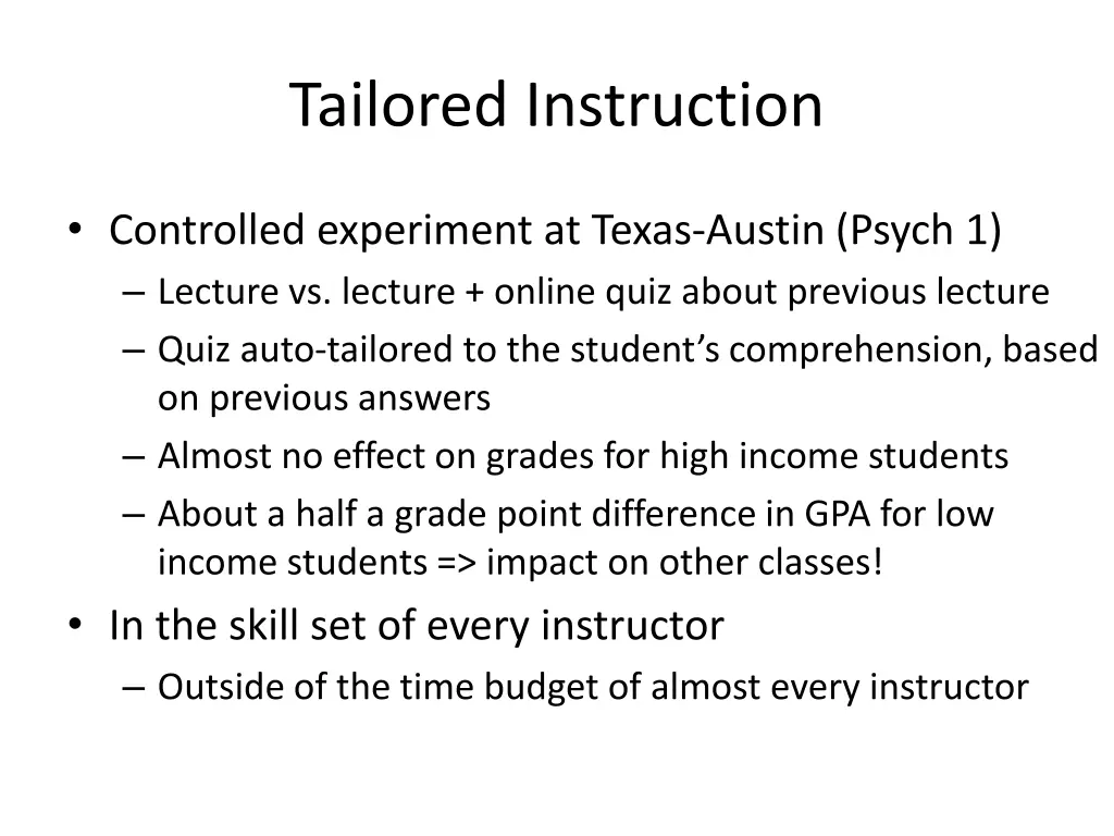 tailored instruction