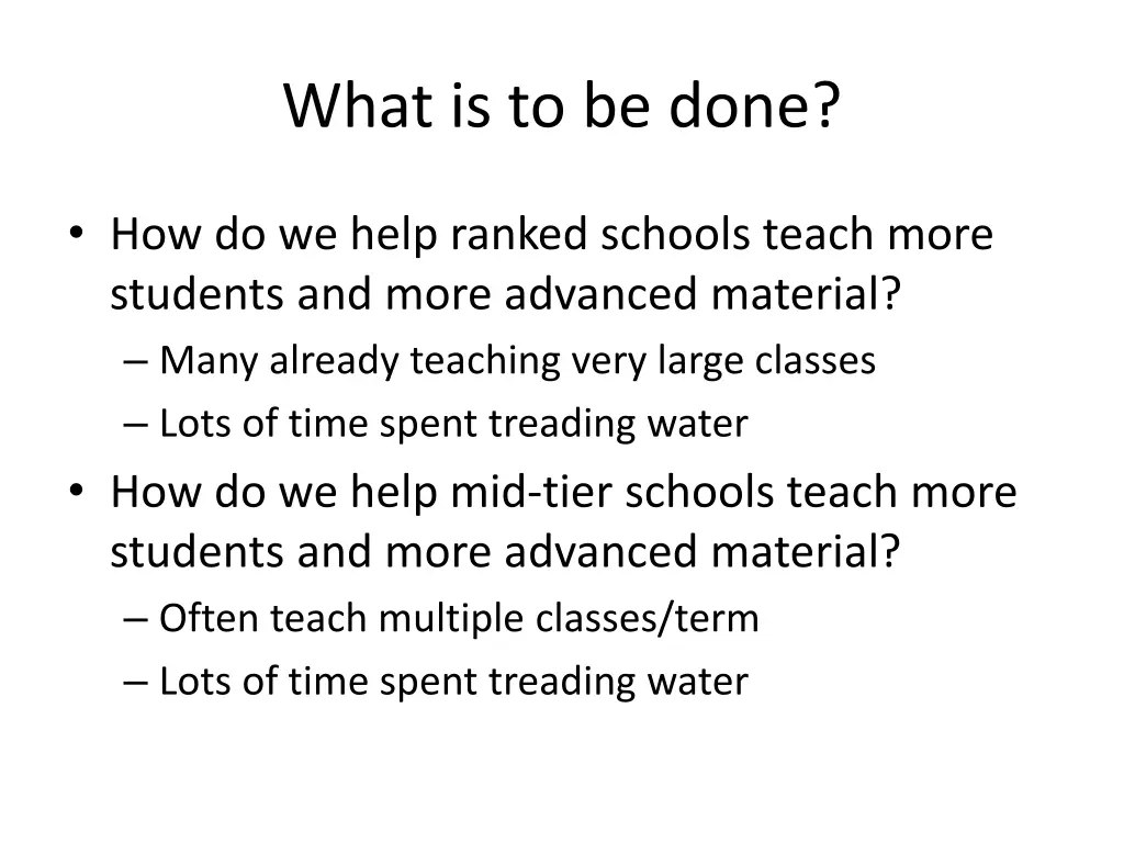 what is to be done 1