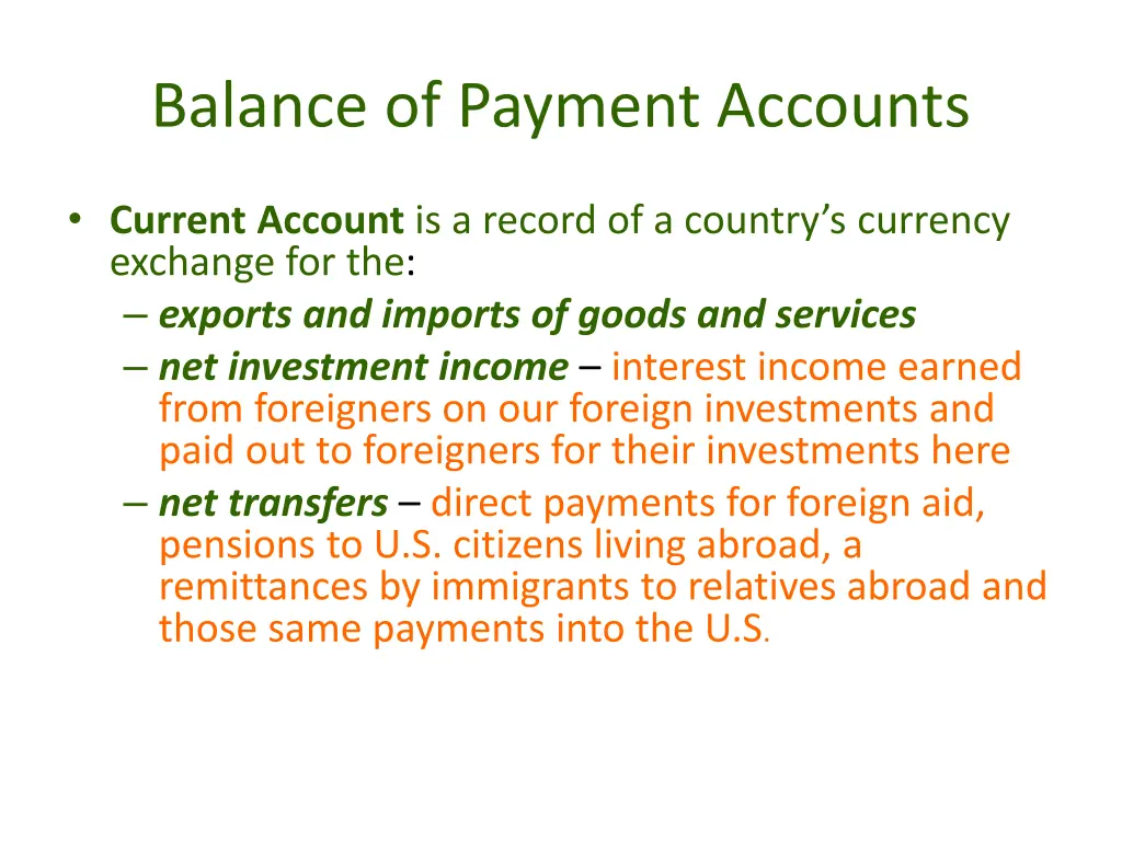 balance of payment accounts