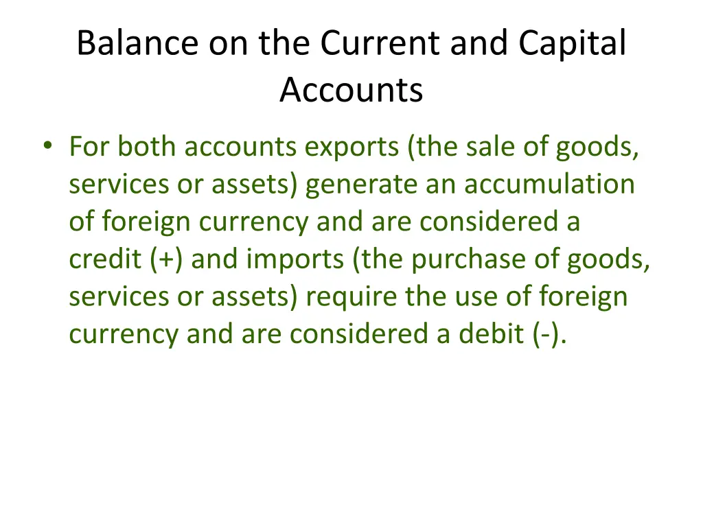 balance on the current and capital accounts