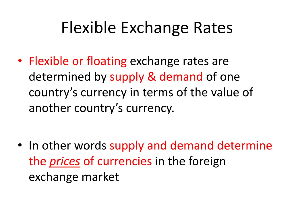 flexible exchange rates