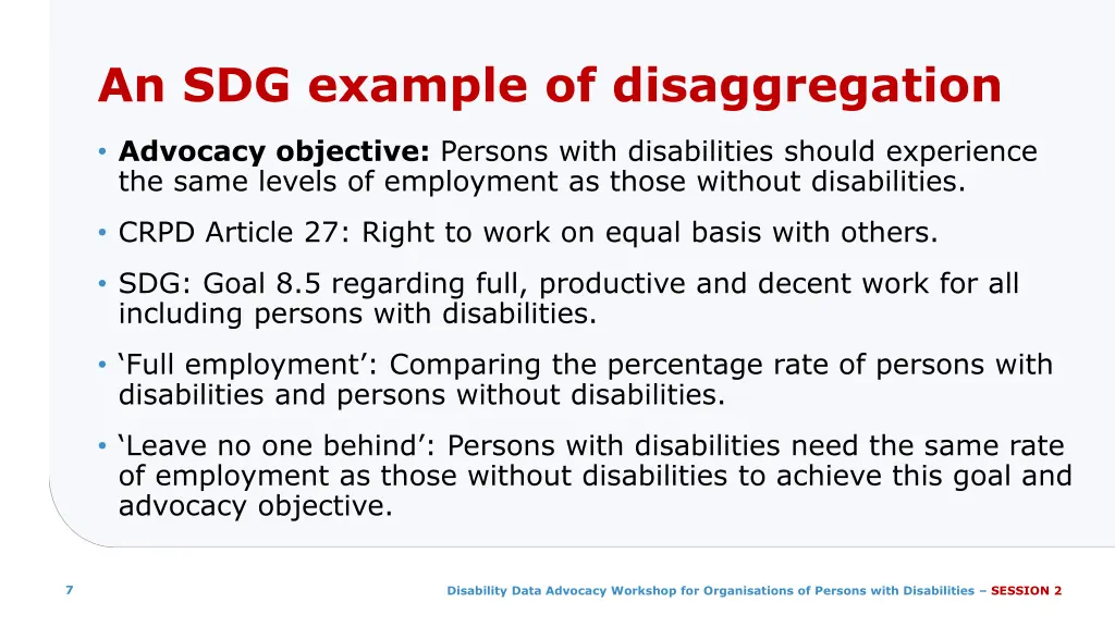 an sdg example of disaggregation