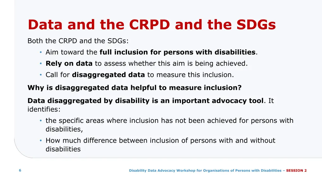 data and the crpd and the sdgs